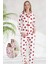 Anne Kız Kombini (Ayrı Ayrı Satılır) Beyaz Üzerine Kırmızı Kalp Desenli Pijama Takımı 1