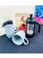 Filtre Kahve French Press ve 2'li Bulut Kupa Set 1