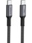 Şarj ve Veri Aktarım Kablosu 20V5A, Type C&apos;den Type C&apos;ye, 100W, Çift Kat Örgülü (Gri, 2 Metre) 3