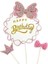 Kelebek Taşlı Happy Birthday Lüx Pasta Süsü 1
