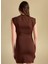 Yuvarlak Yaka Düz Kahve Mini Kadın Elbise PBF5WL-ELB0115 9