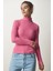 Balıkçı Yaka Fitilli Örme Bluz LHJ0007 Pembe 3
