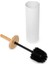Home Ayaklı Tuvalet Fırçası – Paslanmaz Çelik Gövde, Doğal Bambu Sap ve Kapak, Hijyenik ve Şık Wc Klozet Fırçası, Zemin Standlı Dayanıklı Tuvalet Fırçası (Beyaz) 2