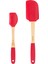 096-24-BAMBU Saplı Kırmızı Silikon Ikili Spatula Seti 1