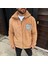 Erkek Polar Fermuarlı Sweatshirt – Kapüşonsuz, Cepli, Yumuşak Dokulu, Oversize Rahat Kalıp, Kışlık Sıcak Tutan Fermuarlı Üst - Kahverengi 2