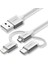 3'ü 1 Arada Örgülü Type-C Micro USB Şarj Kablosu Gümüş 1.5 Metre 1