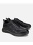 02AYH314080A100 ERKEK Deri Siyah Dikiş Detaylı Comfort Spor Ayakkabı 2