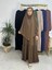 Ferace & Abaya Sufle Eşarp ve Iki Kat Büzgülü Elbise Takım.hijab .hac ve Umre Için Uygundur Kahve 1