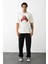 Unisex Baskılı Oversize T-Shirt - Beyaz 3