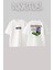 Game Bot Tasarım Sırt Baskılı Pamuk Beyaz Oversize T-Shirt 1