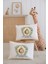 %100 Pamuk Isme Özel 2li Ekru Bebek Yastık Kılıfı 35X45 Cm-Aslan 1