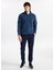 D5WM-SWT3300 Indigo Fermuarlı Yaka Basic Düz Erkek Polar Sweatshırt 2
