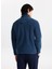 D5WM-SWT3300 Indigo Fermuarlı Yaka Basic Düz Erkek Polar Sweatshırt 5