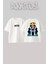 Card Maker Tasarım Sırt Baskılı Pamuk Beyaz Oversize T-Shirt 1