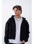 Erkek Boxy Oversize Fermuarlı Chill Siyah Sweatshirt 1