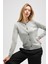 Risa Düz Örgü, Kadın Triko Hırka - Gri Melanj 2