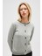 Risa Düz Örgü, Kadın Triko Hırka - Gri Melanj 4