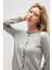 Risa Düz Örgü, Kadın Triko Hırka - Gri Melanj 6