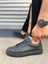 JY122 Mode Bağcıklı Cilt Erkek Günlük Sneaker Ayakkabı Cst - Siyah 3