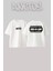 Jilet Tasarım Sırt Baskılı Pamuk Beyaz Oversize T-Shirt 1