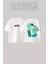 Baby Dino Tasarım Sırt Baskılı Pamuk Beyaz Oversize T-Shirt 1