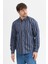 Erkek Dikine Çizgili Melanj Button Down Regular Fit Pamuk Polyester Gömlek 3