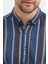 Erkek Dikine Çizgili Melanj Button Down Regular Fit Pamuk Polyester Gömlek 4
