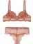 Anna 2735 Dantelli Dekolte Dolgulu Push-Up Sütyen ve Külot Takımı- Gül Kurusu 2