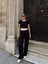 Crop Pantolon Biyeli Takım Siyah 1