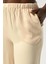 Kadın Beli Lastikli Bol Paça Düz Renk Viskon Kumaş Pantolon 3