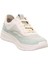Beyaz-Yeşil Kadın Süet Sneaker 2-000240 4