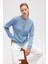 Zoey Mini Kabartma Örgülü Triko Hırka - Açık Mavi 3