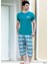 Yazlık Ekose Desenli Kapri Pijama Takımı 21592 1