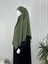Tek Kat Medine Ipegi Pratik Bağlamalı Üçgen Sufle Eşarp Yeşil Hijab ( Hac ve Umre Için Uygundur) 2
