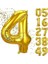 4 Yaş Doğum Günü Rakamlı Balon Yaş Günü Gold Renk Uçan Balon 102 cm Doğum Günü ve Parti Dekorasyonu Büyük Boy Folyo Balon 40 Inç - 102 cm Doğum Günü Dekorasyonu Balon Yaş Sayı Helyum Balon 4 Rakamı 1