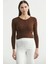 Fitilli Crop Triko Kazak - Kahve 1