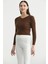 Fitilli Crop Triko Kazak - Kahve 4
