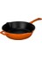 Döküm Yuvarlak Kızartma Tavası Döküm Demir Yekpare Saplı. ÇAP(Ø)24CM - Turuncu 1