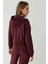 Kadın Fermuarlı Kapüşonlu Sweatshirt Leylak Moru 2