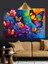 Renkli Kelebek Çiçek Sanat Dekoratif Kanvas - Mdf Ahşap Tablo 4