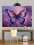Kelebek Uçan Mor Kanatlar Dekoratif Kanvas - Mdf Ahşap Tablo 1
