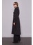 Siyah Kol Düğme Detaylı Trençkot 3