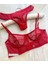 Kıırmızı Puantiyeli Brode Balenli Bra Sütyen Iç Çamaşırı Tanga Takımı 2