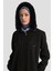 Kapüşonlu Kaşe Kaban 25KD2504 Siyah 5