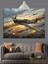 Uçak Gün Batımı Havada Dekoratif Kanvas - Mdf Ahşap Tablo 5