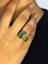 Doğal Taş Yeşil Akik Üçlü Doğal Taşlı Antik Model Kadın Ayarlanabillir Yüzük EUY76YA 2