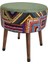 Puf Koltuk Tabure - Etna Gökkuşağı Yeşil - Ahşap Gürgen Ayaklı 10