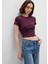 Mor Basic Crop Tişört 1600814-70434 9