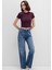 Mor Basic Crop Tişört 1600814-70434 11