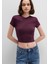 Mor Basic Crop Tişört 1600814-70434 12